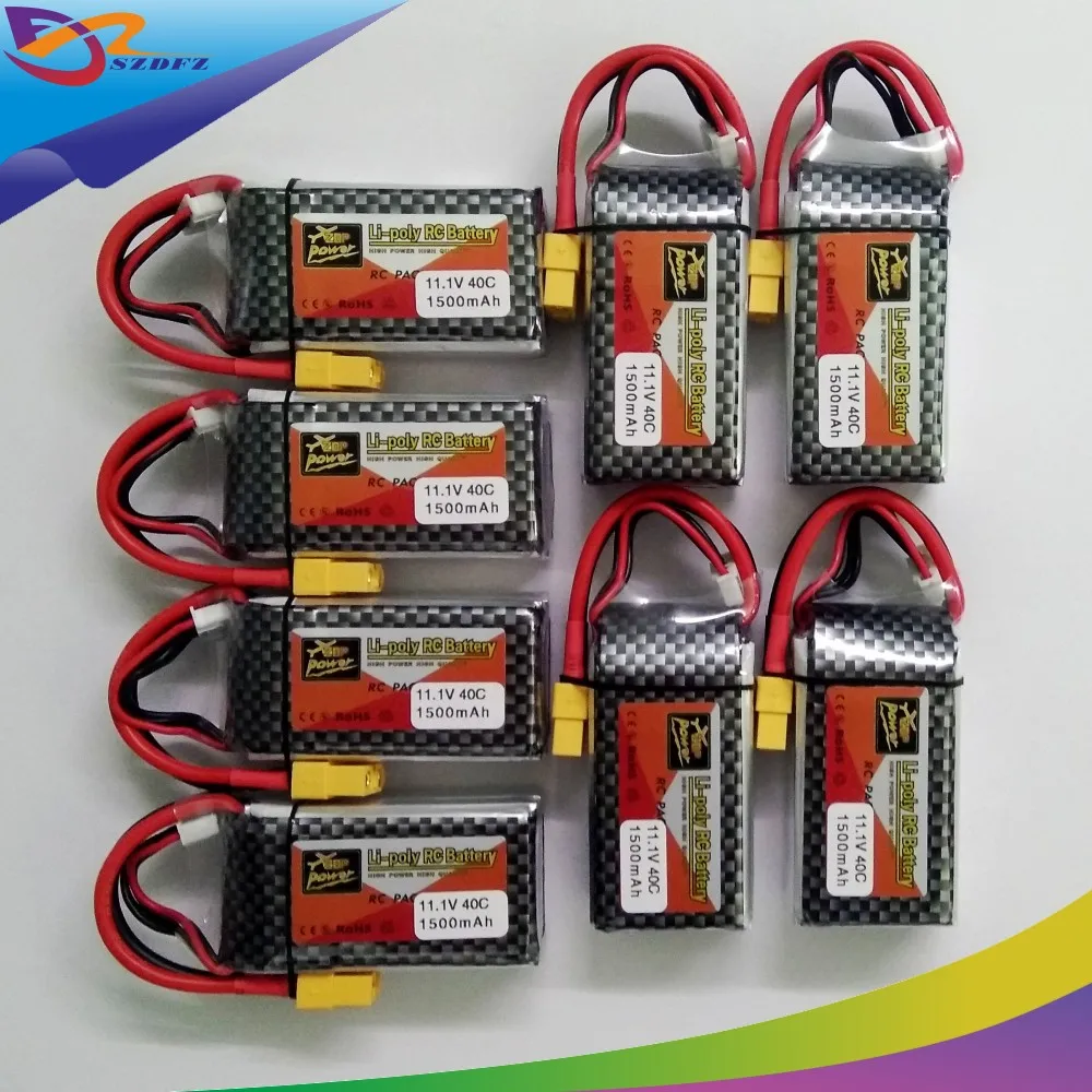 11 1 V 1500 mAh 3 S 40C Lipo Батарея оригинальный zop 8 шт./лот Max 60C XT60 Разъем для RC Дрон