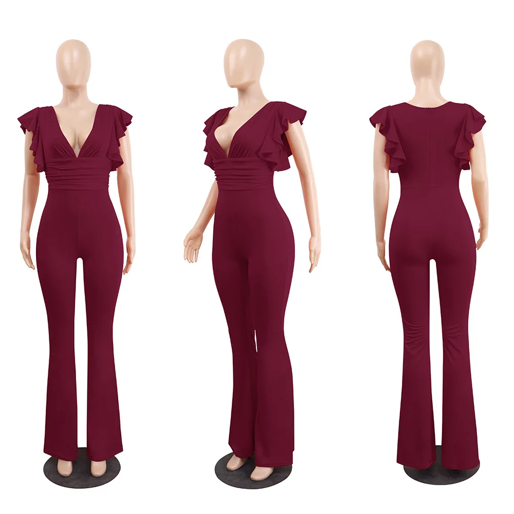 

Deep V Neck Women Casual Summer Outfits Fashion Women Rompers