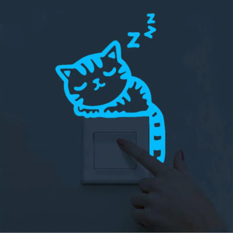 Новые светящиеся настенные наклейки Сменные для украшения дома мультфильм