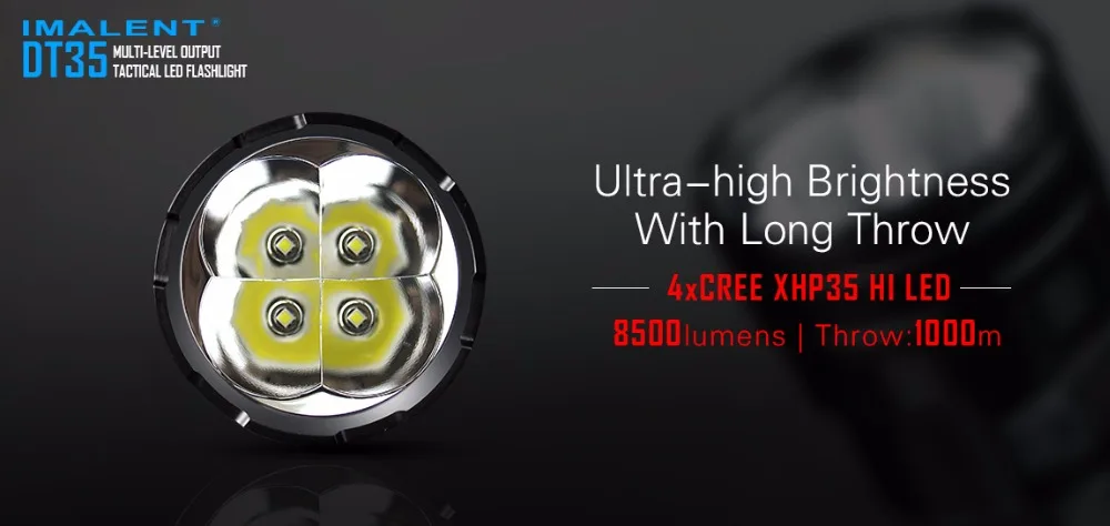 IMALENT DT35 USB Перезаряжаемый светодиодный фонарик CREE XHP35 с яркими люменами тактический фонарь 18650 литий-ионная аккумуляторная батарея