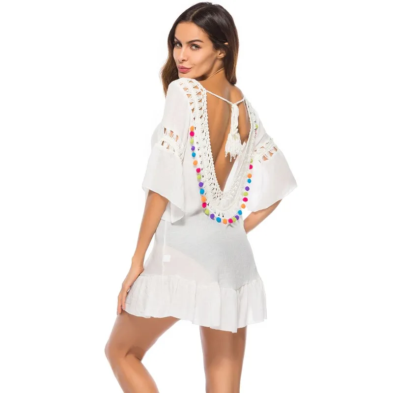 ESSV 2018 Сексуальная накидка UPS женская черная летняя пляжная одежда купальник