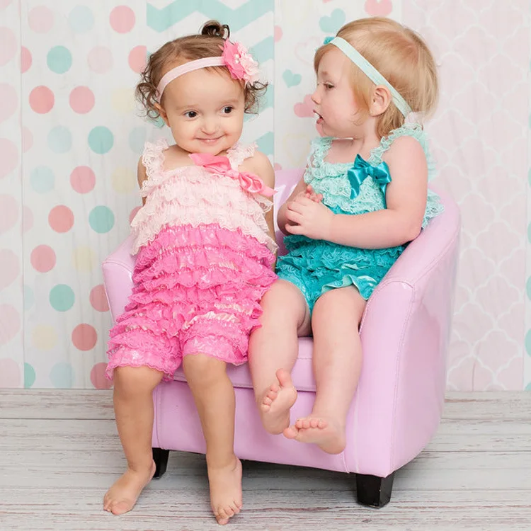 Лидер продаж детский двухцветный кружевной комбинезон с оборками блузка