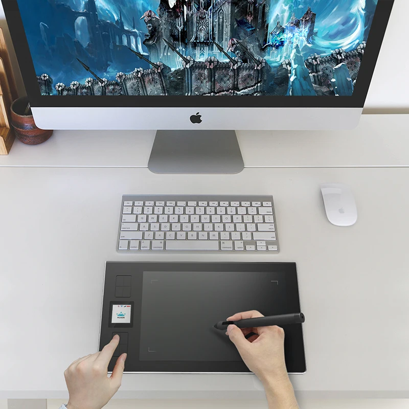 HUION DWH69 9x6 дюймов беспроводной цифровой планшет графический планшет 2048 уровней с ЖК-экраном и 8 Экспресс-клавишами