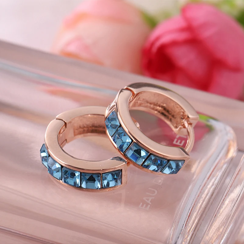 Модные серьги-гвоздики с кристаллами Swarovski-Elements для женщин любовник серебряного