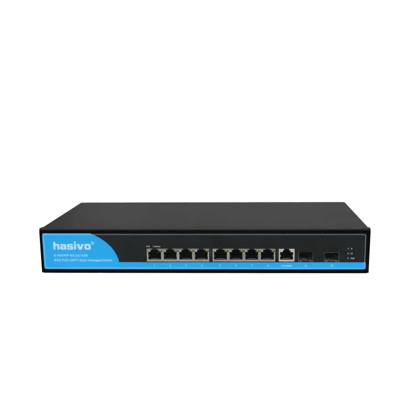 Pos-переключатель солнечной энергии устойчивый UPS 8 портов 1000 м коммутатор gigabit PoE устойчивый Солнечный источник питания управляемый переключатель