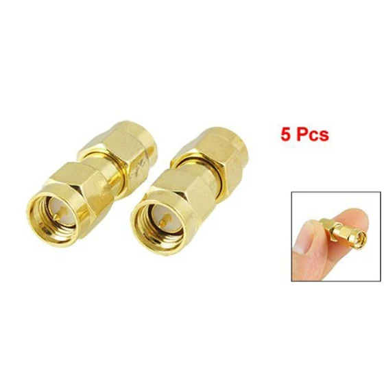 SODIAL(R) 5 шт золотой тон SMA штекер RF коаксиальный разъем адаптера | Обустройство дома