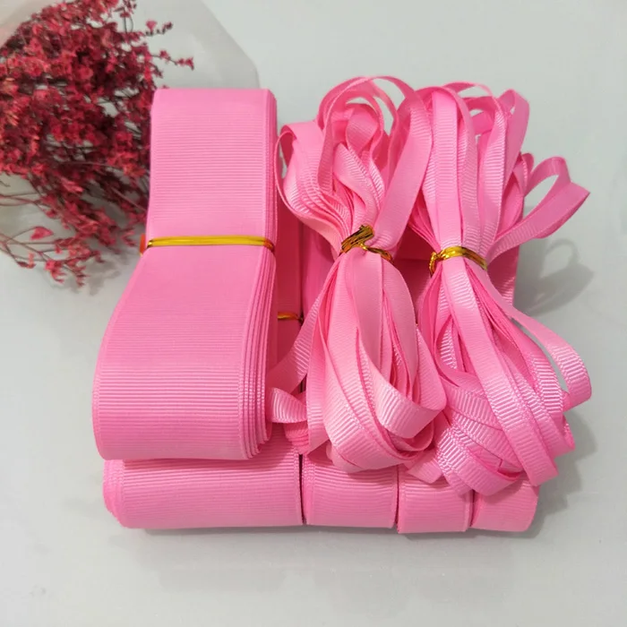 Pink-1045 10 ярдов(9 метров) 6 мм 9 мм 15 мм 19 мм 25 мм 38 мм 50 мм ширина розовый 1045# полиэстер сплошной цвет корсажные ленты - Цвет: Pink-1045