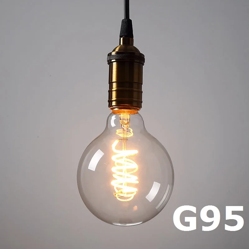 SOFT-G95 3D Светодиодная лампа Эдисона, ретро красочная E27 AC110V 220V для дома фестиваль Стекло лампада теплый белый рождественские украшения rgb арт светильник лампочка - Цвет: SOFT-G95
