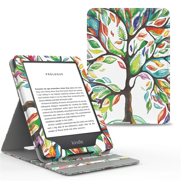 Lucky tree Чехол для нового Kindle(10-го поколения,)/Kindle(8-го поколения,), вертикальный откидной Чехол премиум класса с функцией автоматического пробуждения/сна - Color: Lucky tree