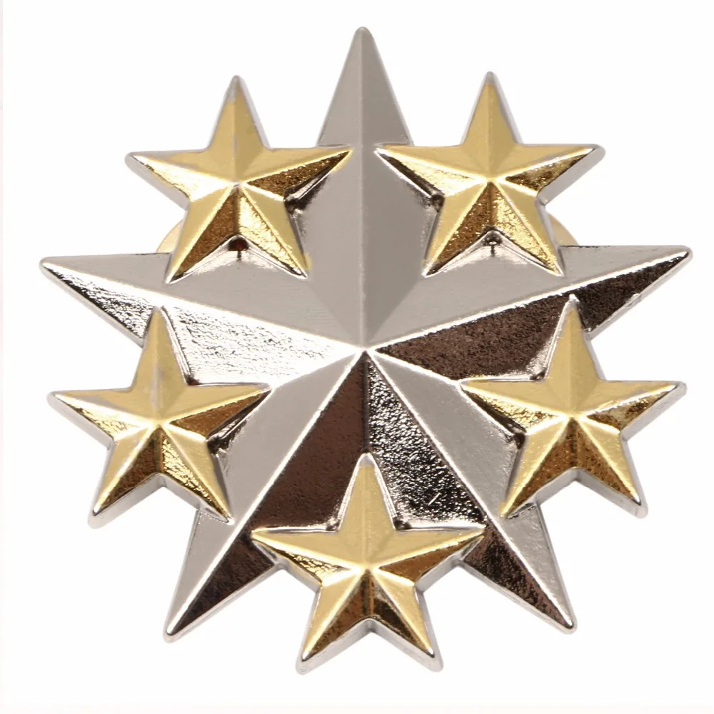 

US UNITED STATES NAVY SIX STAR GENERAL RANK METAL HAT BADGE