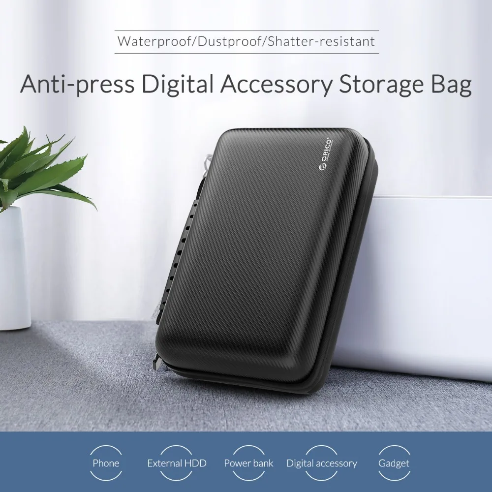 ORICO HDD коробка для хранения EVA водонепроницаемый кабель аксессуары защитный чехол для хранения большая емкость коробка чехол Портативный чехол