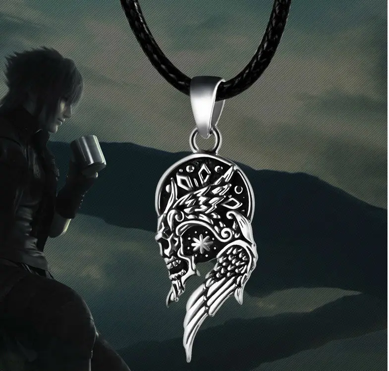 Final Fantasy Королевстве Lucis кулон Цепочки и ожерелья 925 Серебряный Косплэй Jewelry новые унисекс Подвески Косплэй реквизит подарки