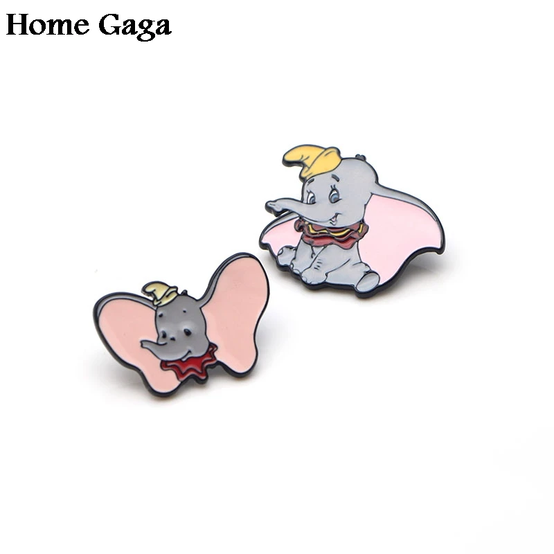 Homegaga Дамбо Слоны цинк галстук мультфильм булавки броши для рюкзака, одежды для мужчин и женщин шляпа Декоративные значки медали D0761