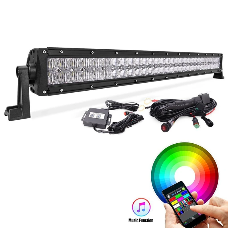 Yait 32 дюймов светодиодный светильник бар RGB 5D + Рок s комплект Bluetooth Управление с 4