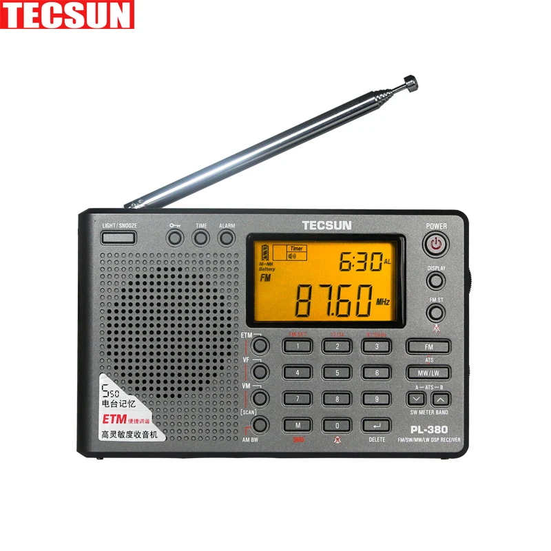 Tecsun PL 380 PL380 с широким диапазоном цифровой PLL Портативный Радио FM стерео/LW/SW/MW