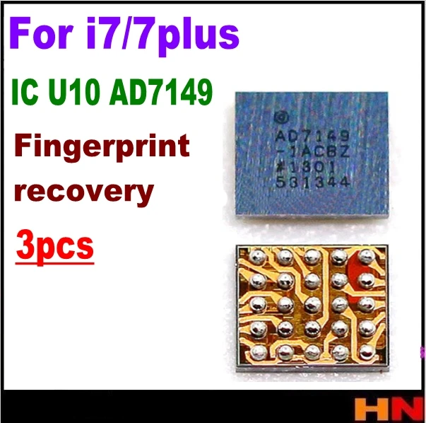 3 шт. для iphone 7 7P 7plus домашняя кнопка восстановление отпечатков пальцев IC U10 AD7149 |