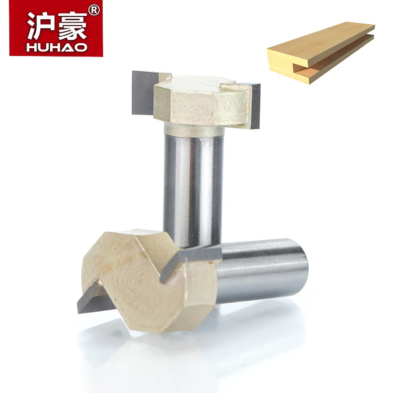 HUHAO 1pcs 1/2" Shank T type slotting cutter woodworking tool 2 Flute router bits for wood Rabbeting Bit endmill milling cutter