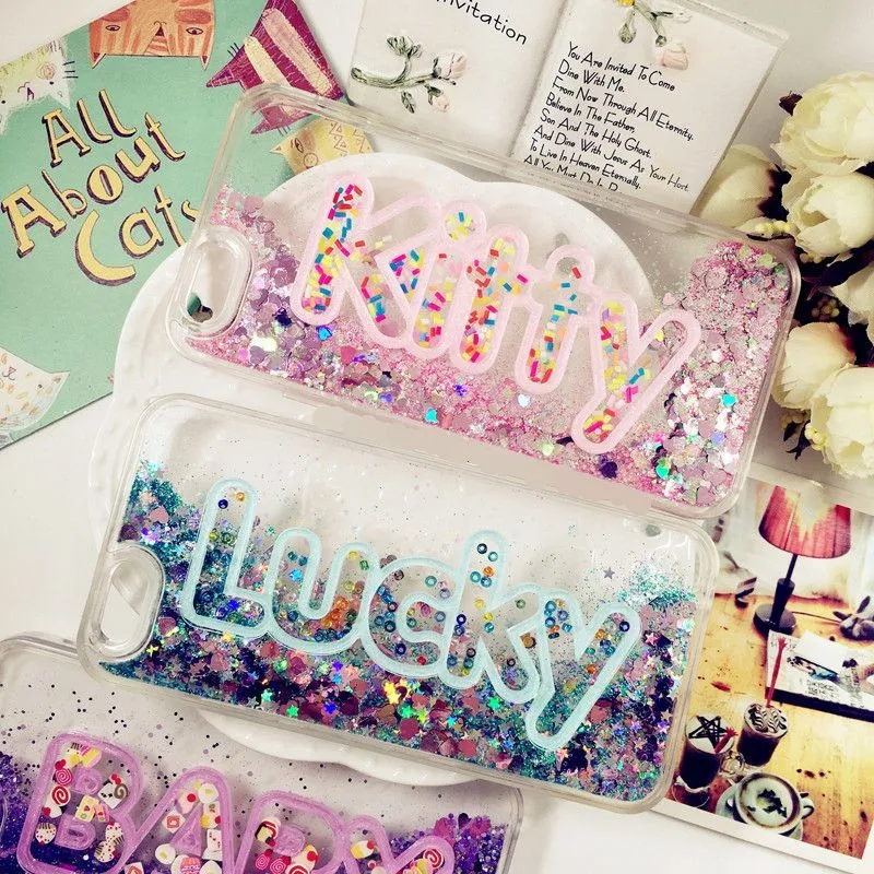 For huawei mate20 pro lite Mate20X Honor note10 P10selife Pretty 3d Exclusive Customize Name Personal Glitter Liquid soft Case | Мобильные