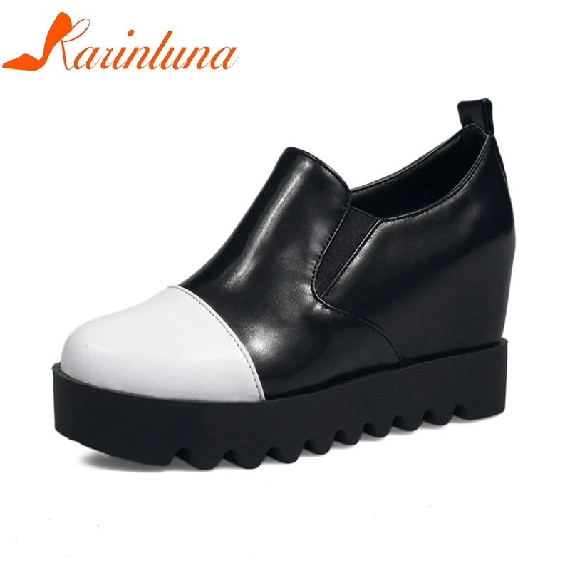 Karinluna/2018 г. оптовая продажа полусапожки на плоской подошве и платформе с эффектом