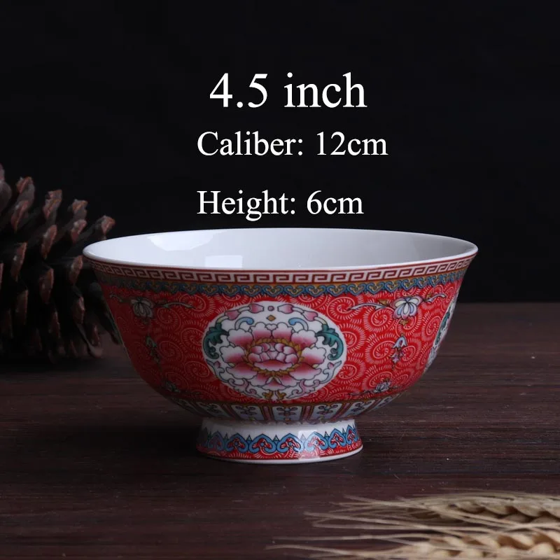 4.5 inch 4,5/5/6/7/8 дюймов Цзиндэчжэнь Цвет керамическая чаша для фруктов Винтаж китайского фарфора пиалы для лапши рамен большой лапша миска декоративная столовая посуда - Цвет: 4.5 inch