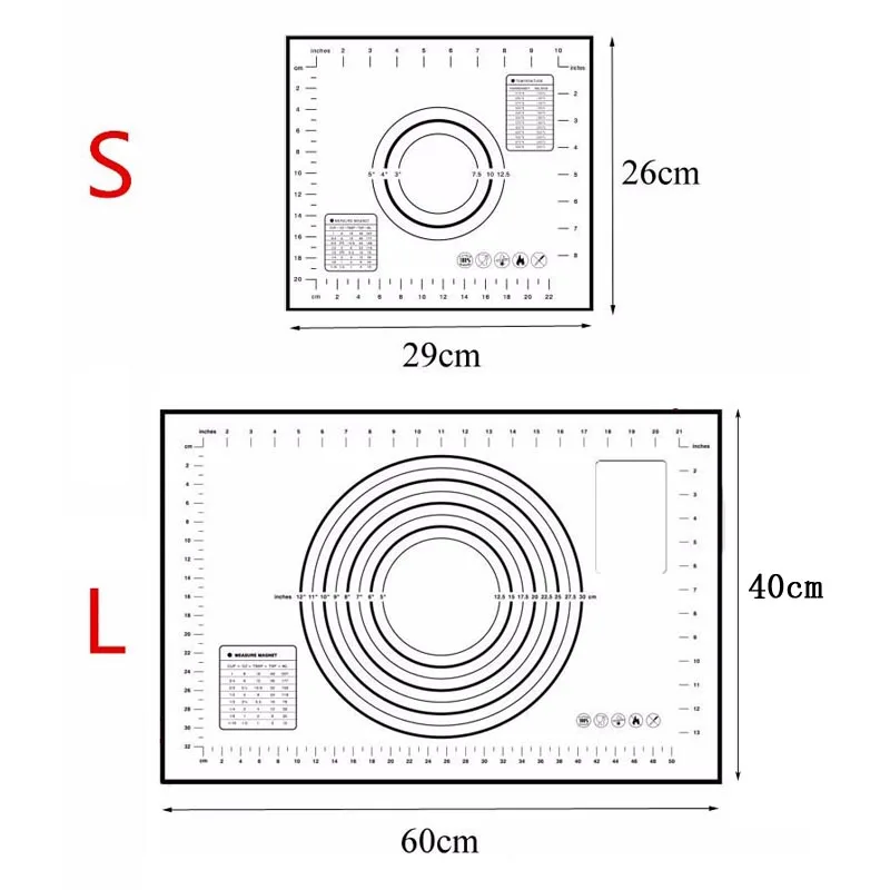 1PC Non Stick Silicone Baking Mats Liners Cake Rolling Cuttinig Pizza Dough Fondant Mat Pastry Sheet Accessories Supplies Items | Дом и сад