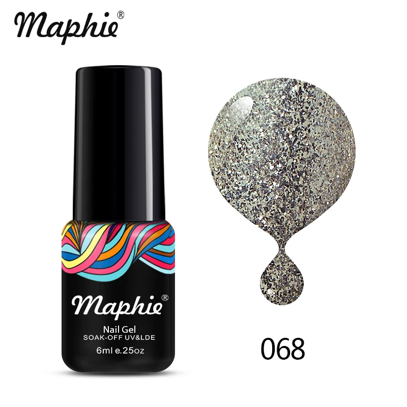 068 Maphie 6 мл бриллиантовый блеск с ультрафиолетовым свечением Гель-лак для ногтей великолепный блеск светодиодный лак для ногтей лак для нейл-арта розовый цвет УФ Гель-лак для ногтей - Цвет: 068