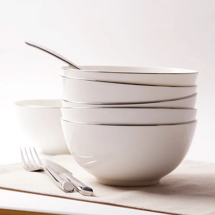 Высококачественные 6 дюймовые Керамические роскошные чаши из костяного фарфора