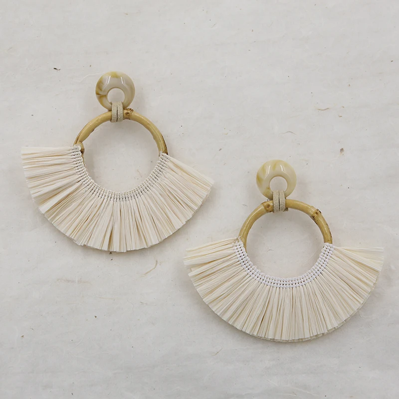 STRATHSPEY 2019 Raffia серьги для женщин богемный большой кулон массивные бамбуковая