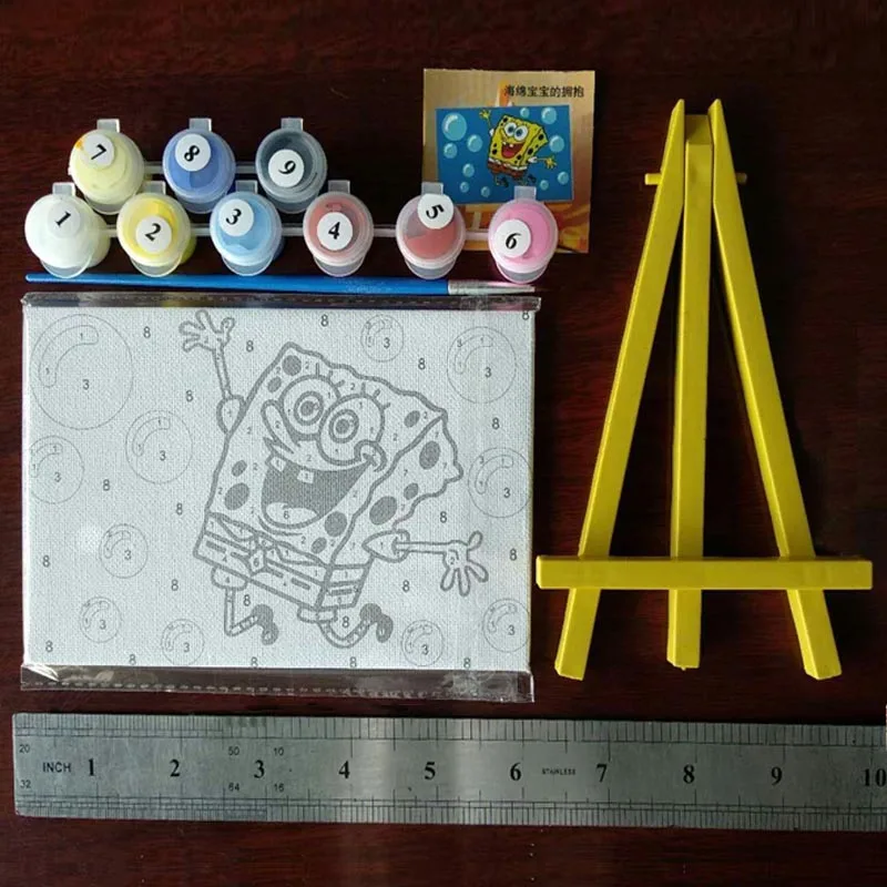DIY картина маслом по номерам небольшой мультфильм мольберт детей домашнего