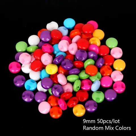 Пластиковые круглые пуговицы Beadia 50 шт. 9/12/13 мм