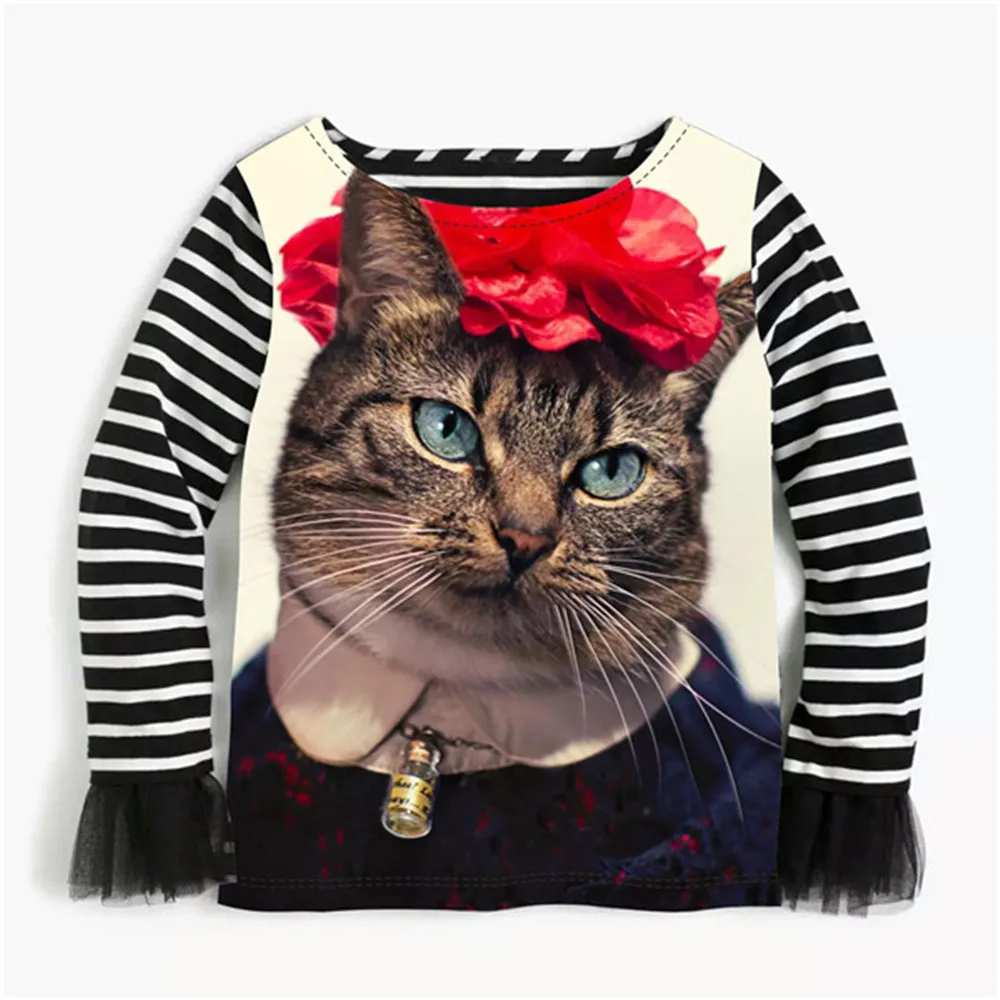 Красивая весенняя Блузка для девочек детская одежда маленьких топы с забавным