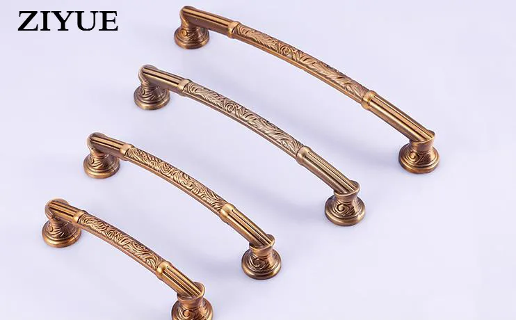 

2PCS/Lot Free Shipping Coffee Antique Zinc Alloy European Household Wardrobe Cabinet Drawer Handle