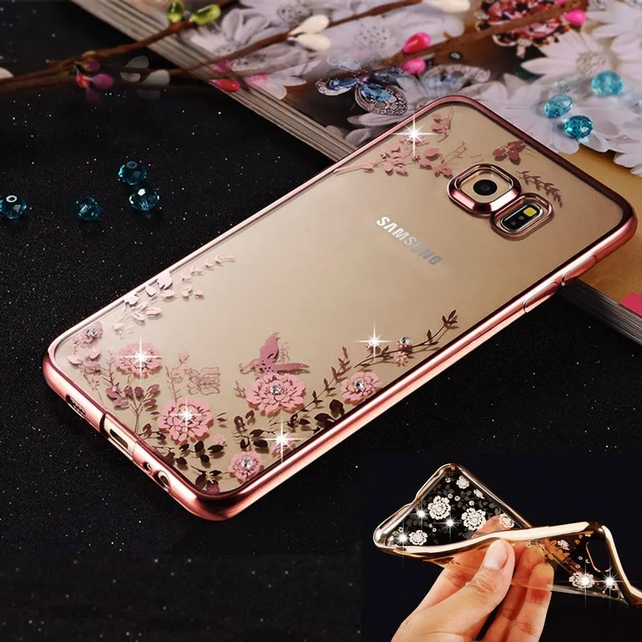 Мягкий чехол из ТПУ с цветочным рисунком для samsung Galaxy A3 A5 A6 A7 A8 plus A9 2016 2017 2018 A8s