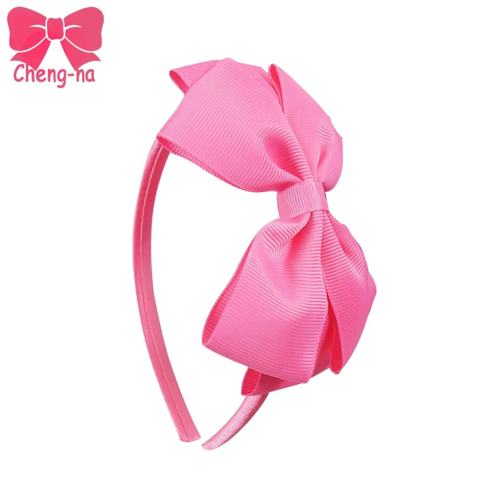 hot pink 11 шт./лот, высококачественные однотонные повязки для волос, аксессуары для волос принцессы, большие банты, пластиковая повязка для волос, повязка для девочек, аксессуары для волос - Цвет: hot pink