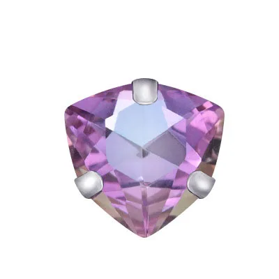Violet light Заводская Распродажа 12 мм Толстая треугольная форма высокое качество плоские стеклянные кристаллы пришить коготь стразы, Diy аксессуары для одежды - Цвет: Violet light