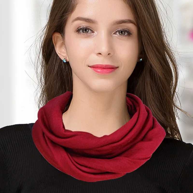 Женский шарф из 100% шерсти с двумя кольцами на рукавах шерстяной шарф-воротник