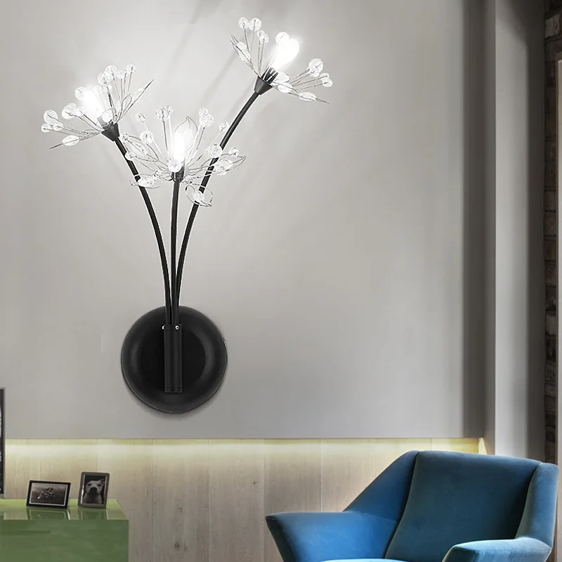 LED Crystal wall lamp Flower light Luminaria home lamps Bathroom mirror front lights Modern Art Lighting Indoor Decoration | Лампы и