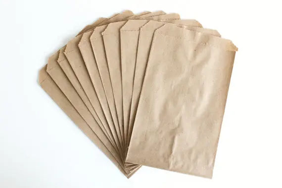 100 коричневые плоские пакеты из крафт бумаги 5x7 дюймов|bag bag|bag brownbags |
