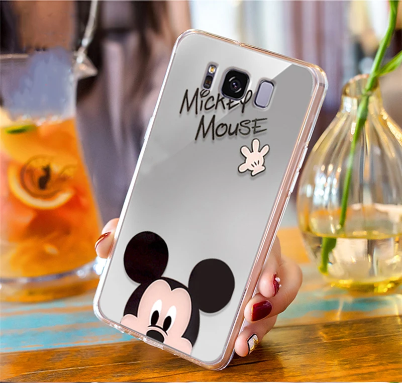 Cartoon Minnie Mouse Women Mirror Phone Cases for Samsung Galaxy S8 S9 Plus Note 8 9 Silicone Soft Back Cover Cute |