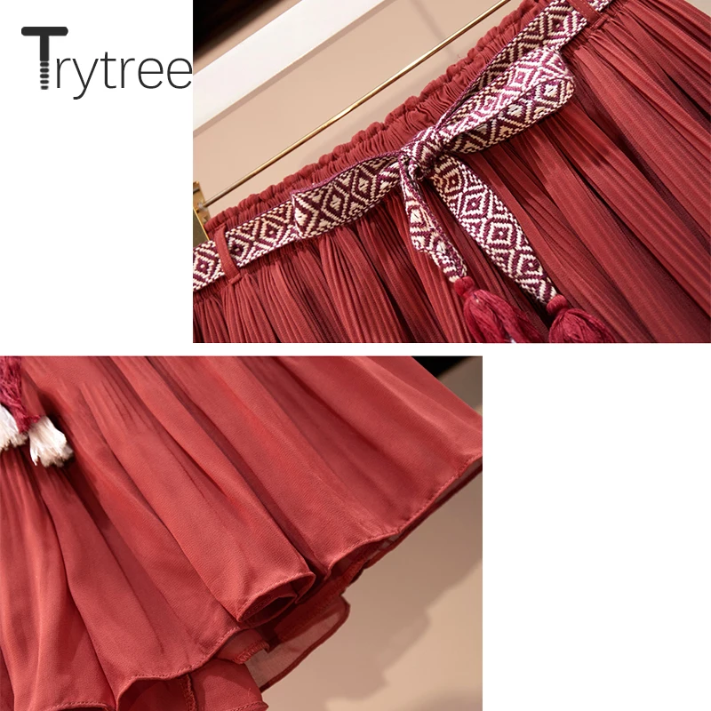 Trytree женский летний комплект из трех предметов повседневный однобортный топ и