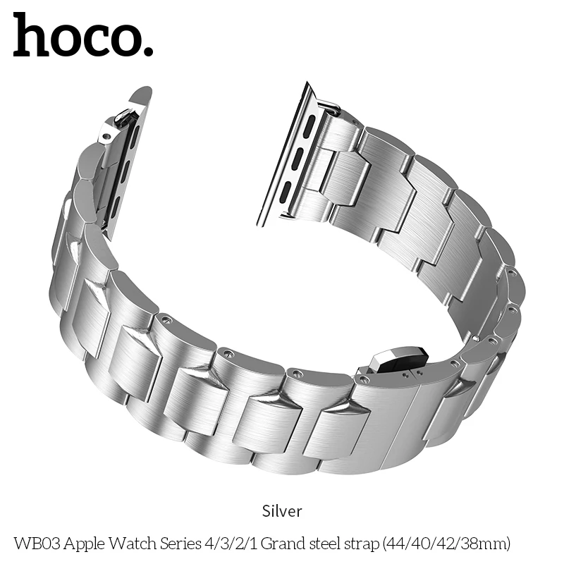 Ремешок HOCO из нержавеющей стали для Apple Watch 1 2 3 4 5 ремешок с пряжкой бабочкой iWatch