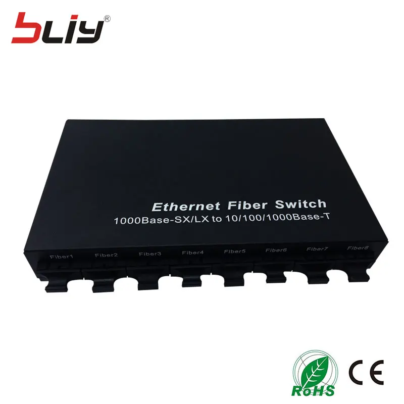 8giga двойной Волокно и 1 1000 Мбит/с TX RJ45 переключатель Media Converter одиночный режим media