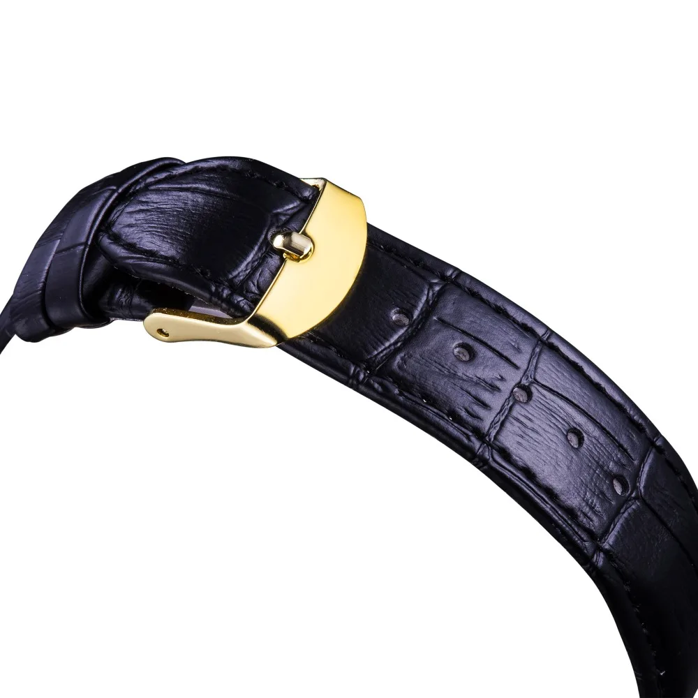 Men Leather Strap Automatic Mechanical Watches Auto Date Display Second Hand Fashion Analog Wrist Watch | Наручные часы