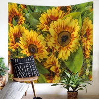 painting sunflower sky print clouds psychedelic fatima sun wall tapestry beach towels dorm farmhouse decor macrame wall hanging