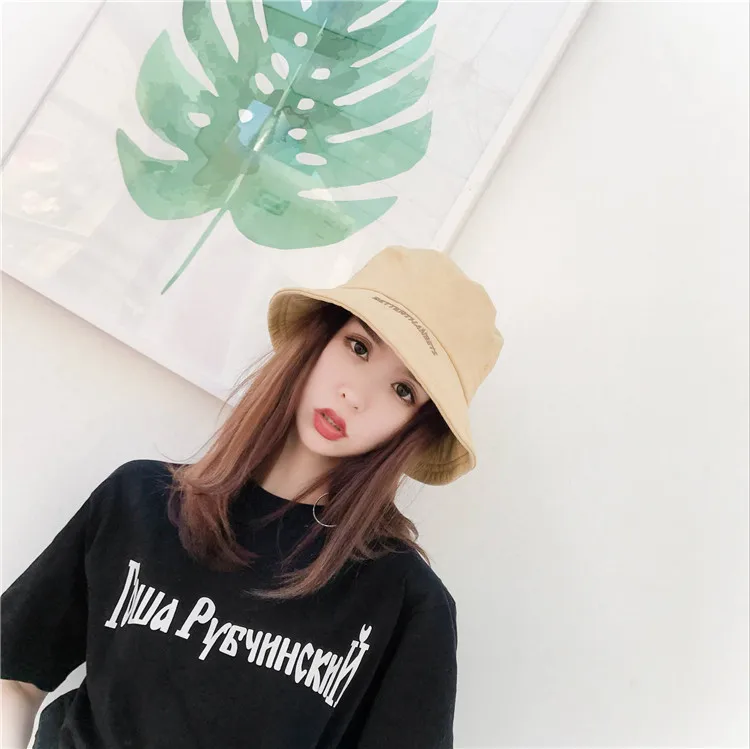 Casual sun Hats Foldable Letter Embroidery cotton bucket hat p162 | Аксессуары для одежды