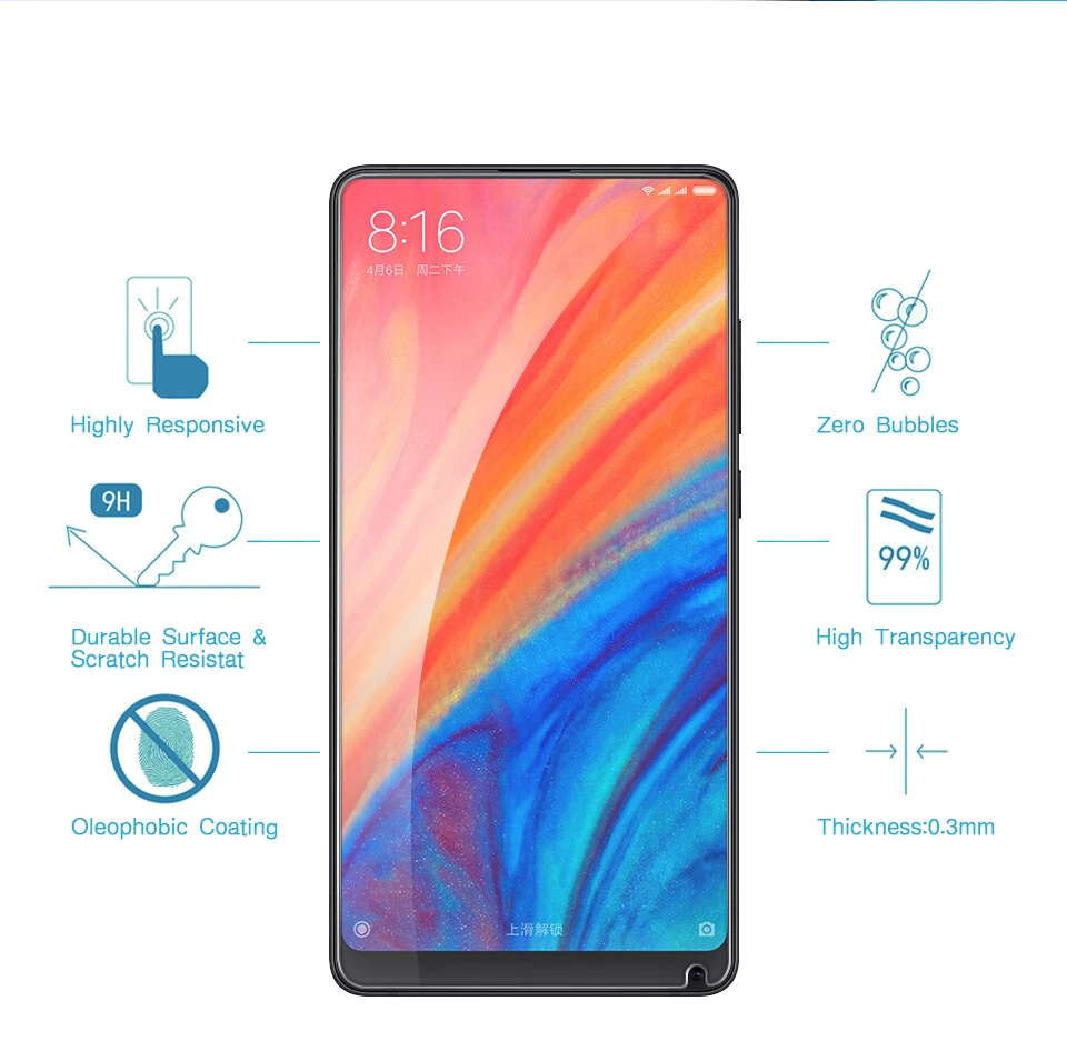 2 шт Стекло для Xiaomi mi Mix 2 S протектор экрана закаленное стекло для Xiaomi mi Mix 2 S стекло s для Xiaomi mi x 2 S защитная пленка