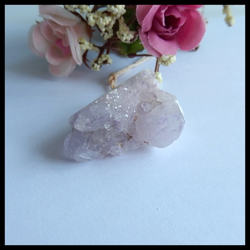 

Natural Gemstone Dursy Specimen Amethyst Quartz,Fashion gemstone pendant,36x27x16mm,16.6g