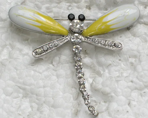 

Dragonfly Brooch Clear Rhinestone Enamel Pin brooches C351 A