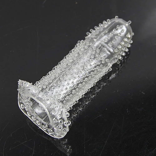 Прозрачное желе многоразовое полное покрытие кольцо-рукав для пениса Задержка