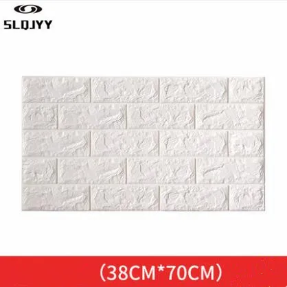 White 38x70cm 3d стерео настенная плитка узор самоклеящиеся обои Гостиная украшения ТВ фон стены водостойкие наклейки для детсада - Цвет: White 38x70cm